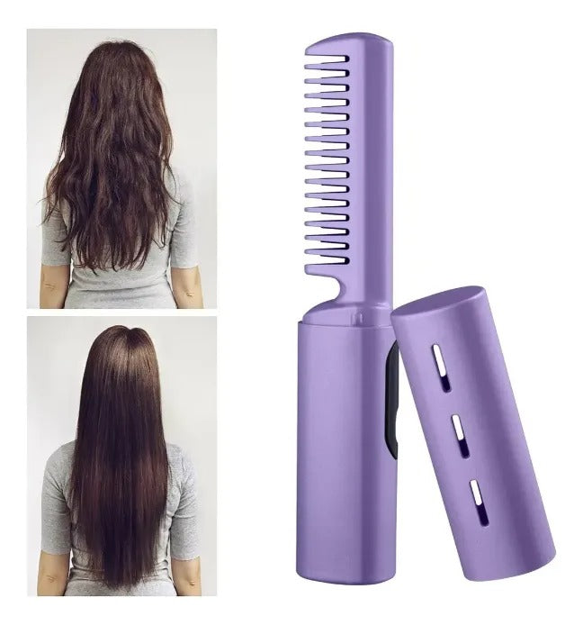 Peine Alisador Mini con Calor | Cabello Liso y Sin Frizz en Minutos ✨