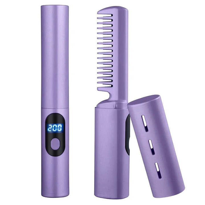 Peine Alisador Mini con Calor | Cabello Liso y Sin Frizz en Minutos ✨